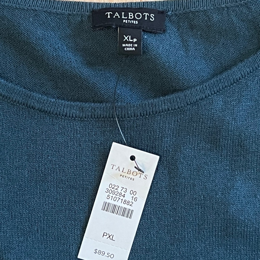 Talbots Green-Blue Long-Sleeve Blouse - Picture 2 of 6